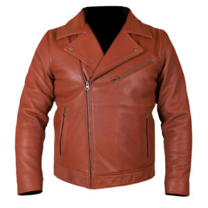 GENUINE LEATHER COWHIDE MOTORCYCLE BIKER JACKET