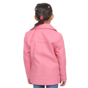 GIRLS GENUINE SHEEP LEATHER JACKET - PINK