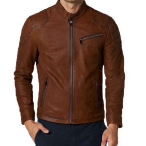 Brown Biker Leather Jacket