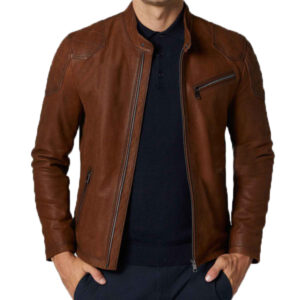 Brown Biker Leather Jacket