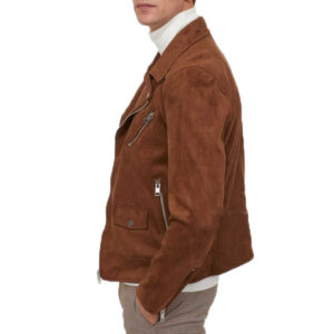 Brown Suede Biker Jacket