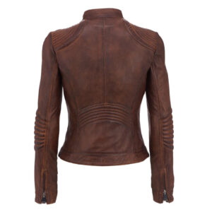 Women's Biker Leather Jacket - Genuine